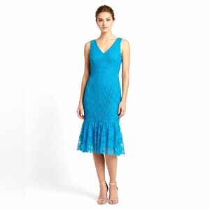 NEW Sue Wong Turquoise Soutache Cocktail Dress Size 4